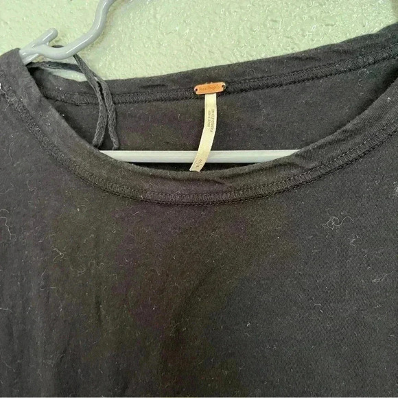 Free people black peplum embroidered longsleeve top - Picture 2 of 5